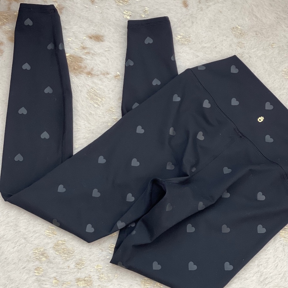 Spiritual gangster heart foil ankle leggings